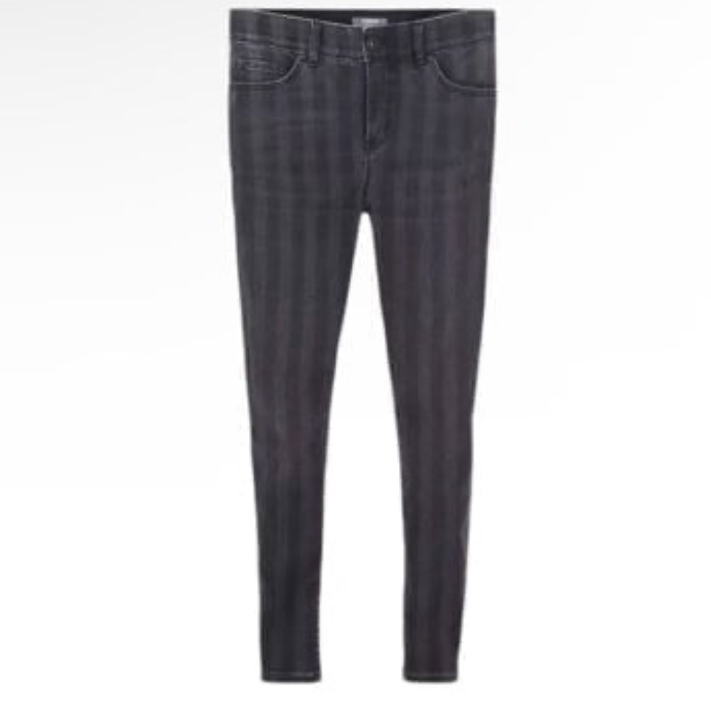 torrid Black Gray Striped High-Rise Skinny Jeans - Picture 4 of 7